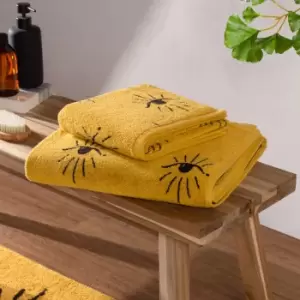 Image of Theia Abstract Eye Towels Ochre, Ochre / Bath Towel (70x125cm)