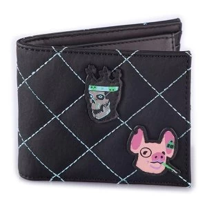 Image of WATCH DOGS Legion Quilted with Patches Bi-fold Wallet - Black