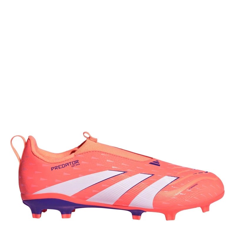 Image of adidas Predator 3 Childrens Laceless Firm Ground Football Boots Orange/White male C11 (29)