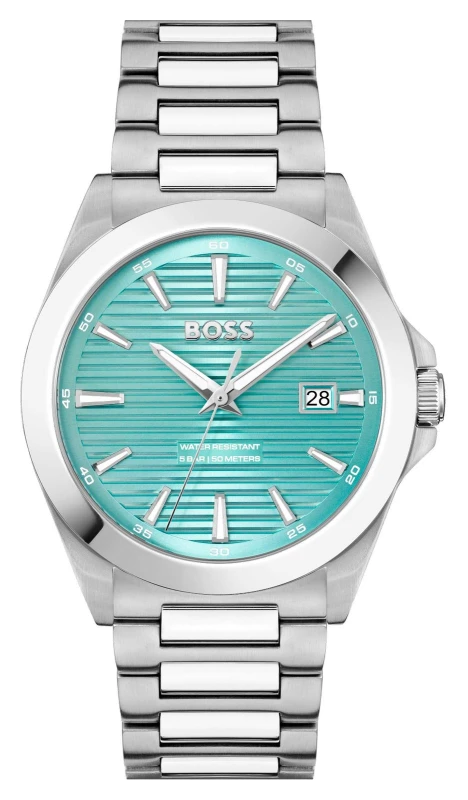 Image of BOSS 1514171 Mens Strike (41mm) Light Blue Dial / Stainless Watch