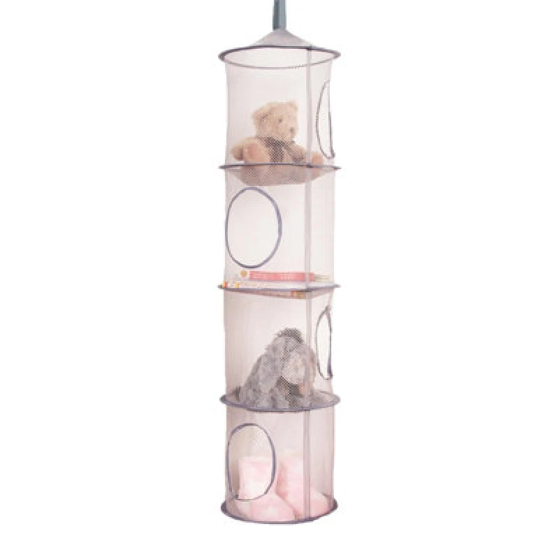 Image of OHS OHS 4 Tier Large Toys Storage Hanging Net Organiser Basket in Grey Grey One Size Unisex 5027434184187