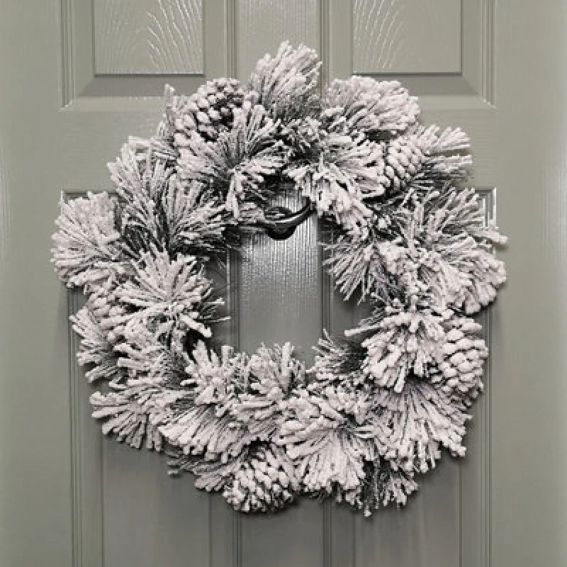 Image of Samuel Alexander 50Cm Premier Christmas Snow Flocked Door Wreath