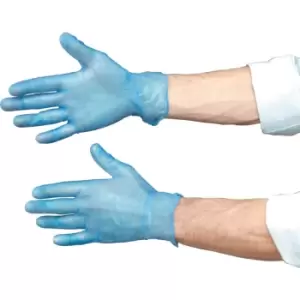 Image of Tuffsafe Disposable Gloves, Blue, Vinyl, Powdered, Smooth Size M Pack of 100