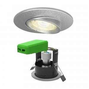 Image of 4Lite WiZ Connected SMART LED IP20 GU10 Adjustable Fire Rated Downlight Satin Chrome WiFi & Bluetooth - 4L1-2218