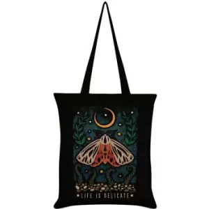 Image of Grindstore - Gentle Nature Life Is Delicate Tote Bag (One Size) (Black/White/Yellow)