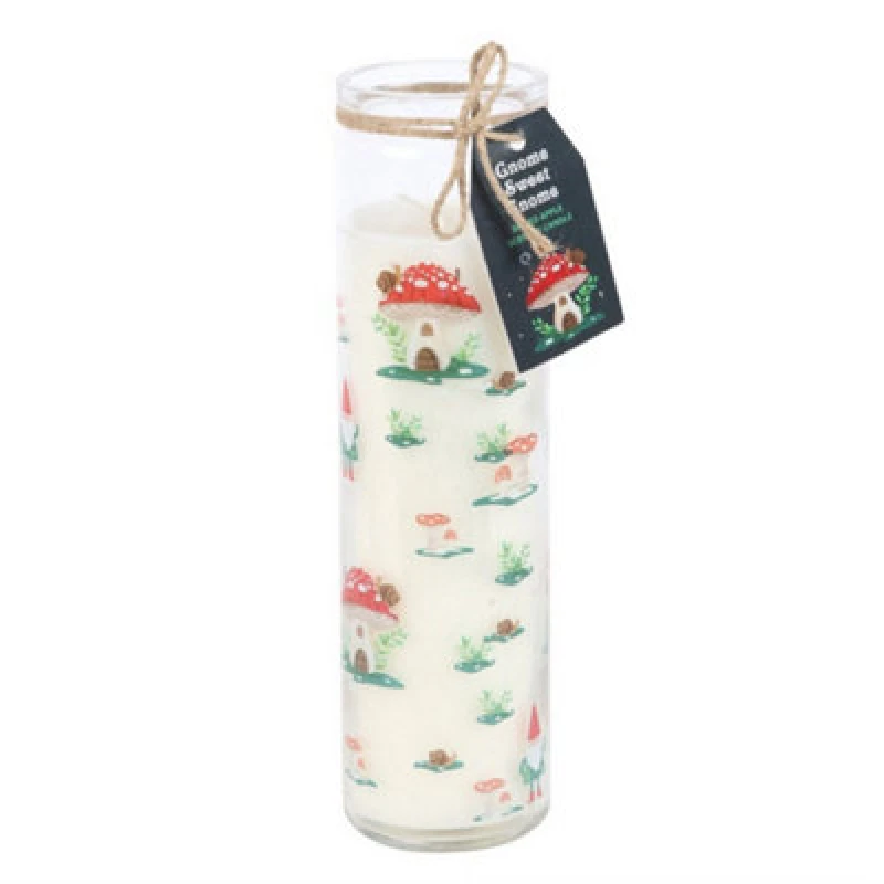 Image of Something Different Something Different Gnome Sweet Gnome Spiced Apple Tube Candle in White White One Size Unisex 5063574233521