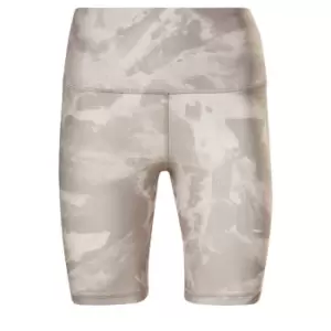 Image of Reebok Yoga Graphic High-Rise Shorts Womens - Grey
