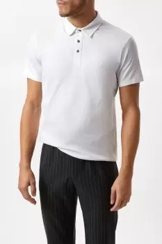 Image of Mens White Premium Mercerised Cotton Polo Shirt