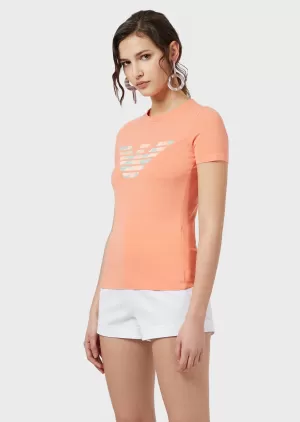 Image of Emporio Armani Eagle T-Shirt Orange Size L Women