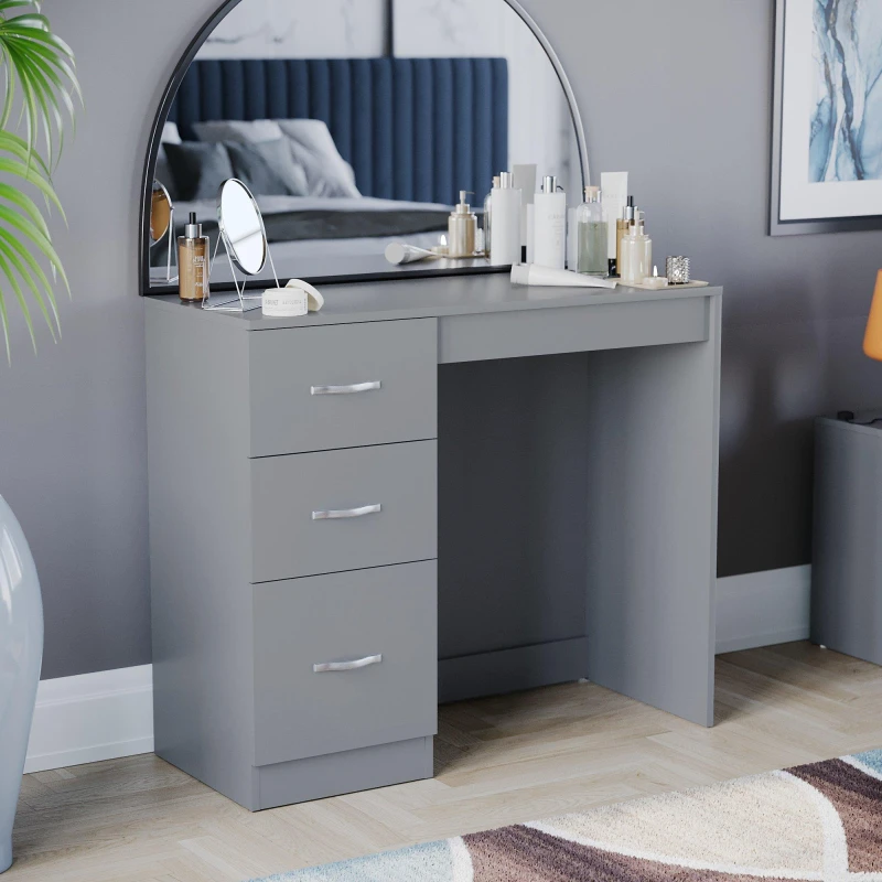 Image of Lassic Vida Designs Riano 3 Drawer Dressing Table Grey unisex 3 Drawer