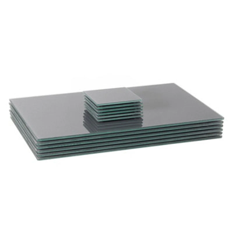 Image of Harbour Housewares 12Pc Glass Placemats & Square Coasters Set - 40 X 30Cm Grey Dining Table Protection Place Mats & Coasters