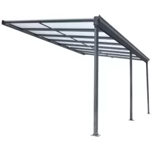 Image of 10x16 Lean To Aluminium Carport - Dark Grey - Kingston