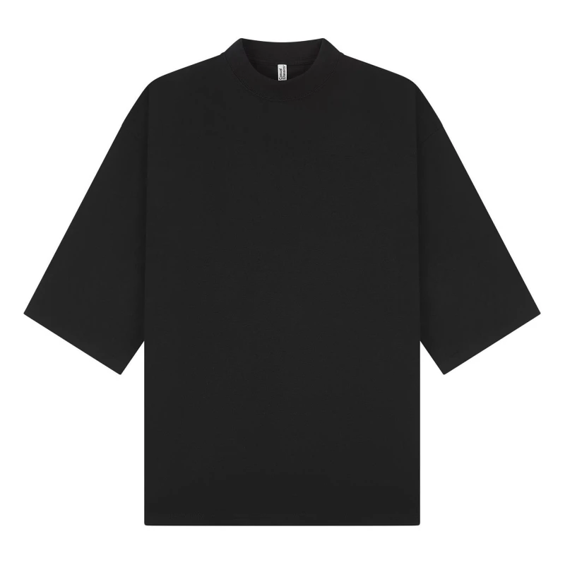 Image of Casual Classics Mens Tall Oversized Half-Sleeved T-Shirt in Black Size: Small Black Male S