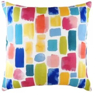 Image of Aquarelle Dash Abstract Cushion Multicolour, Multicolour / 43 x 43cm / Polyester Filled