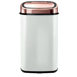 Image of Tower 58L Square Sensor Bin - Rose Gold/White