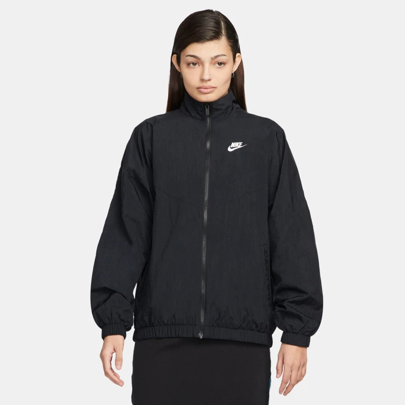 Image of Nike Sportswear Statement Windrunner Womens Jacket - Black 8