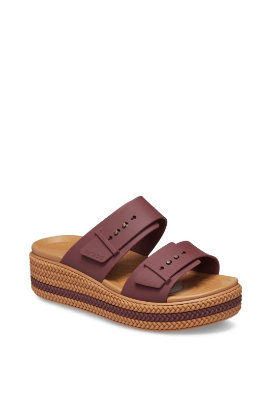 Image of Crocs Women Brooklyn Woven Buckle Sandals Dark Clay 4