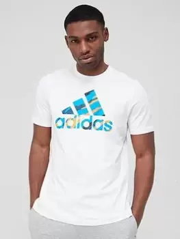 Image of adidas BOS Camo T-Shirt - White, Size S, Men