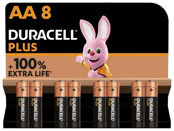 Image of Duracell Duracell Plus Alkaline AA Batteries - Pack of 8