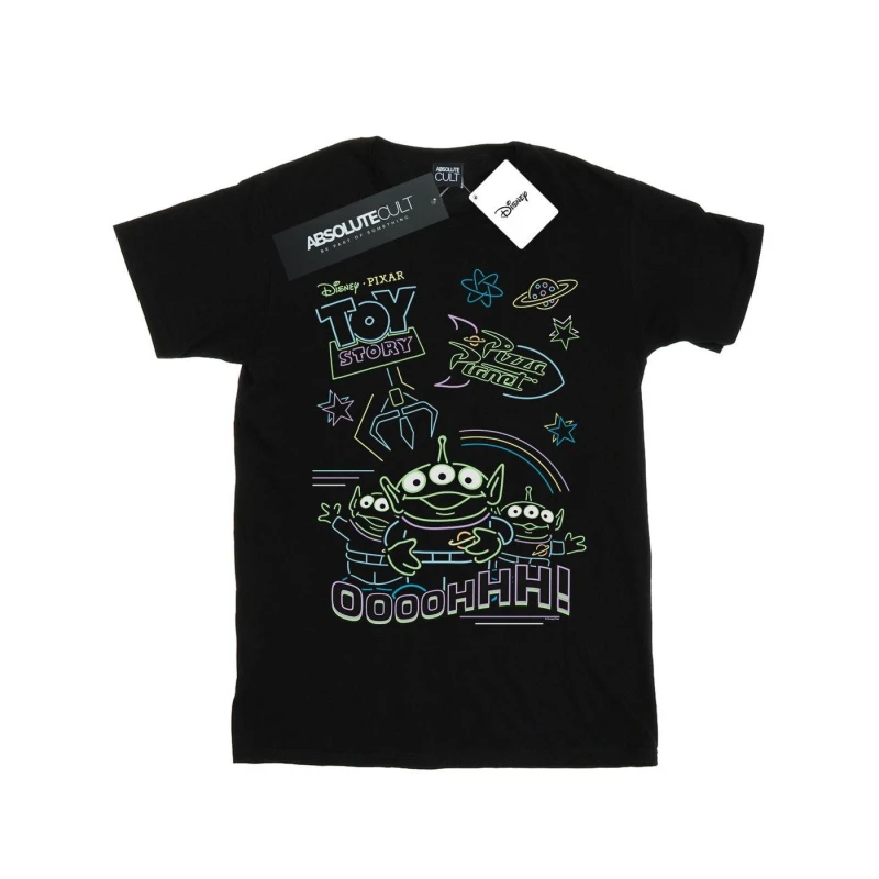 Image of Disney Toy Story Neon Little Green Men T-Shirt in Black Size: Medium Black M Male 5059308571458