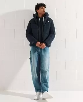 Image of Superdry Mens Non Hooded Sports Puffer Jacket Navy / Deep Navy - Size: M