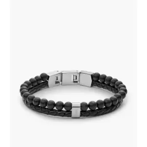 Image of Fossil Mens Vintage Casual Multi-Strand Bracelet - Black