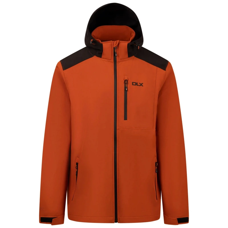 Image of Trespass Trespass Men Durand DLX Soft Shell Jacket in Burnt Orange Size: 2X-large Burnt Orange XXL Male 5063806404095