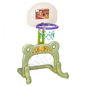 Image of HOMCOM 2 in 1 Sport Centre Basketball Hoop Stand Soccer Net Toddler Activity Toy Game