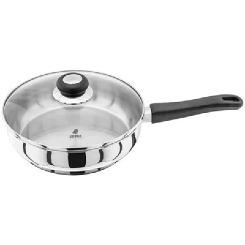 Image of Judge Vista Stainless Steel Saute Pan With Lid 24Cm - Silver