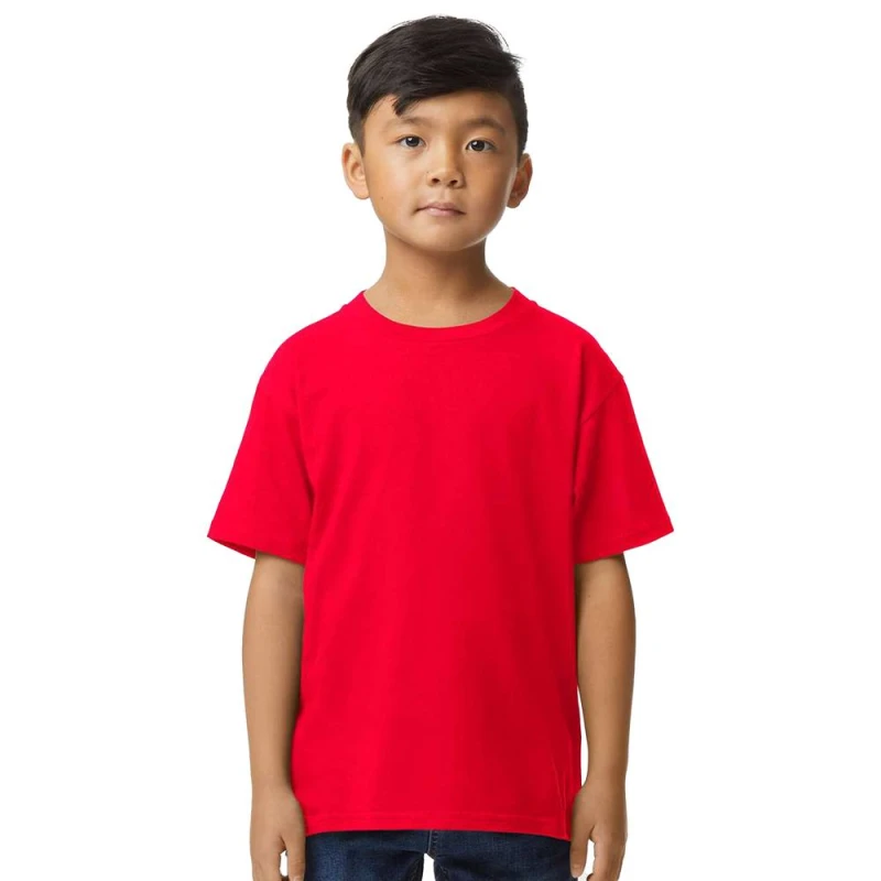 Image of Gildan Midweight Soft Touch T-Shirt in Red Size: 3-4 Years Red Unisex 3-4 Years