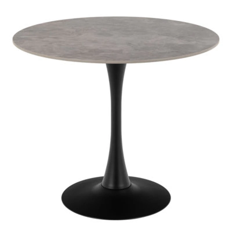 Image of Furniture To Go Malta Ceramic Round Dining Table Grey/black 90X75 Cm