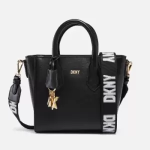 Image of DKNY Womens Valery Small Satchel - Black/Gold