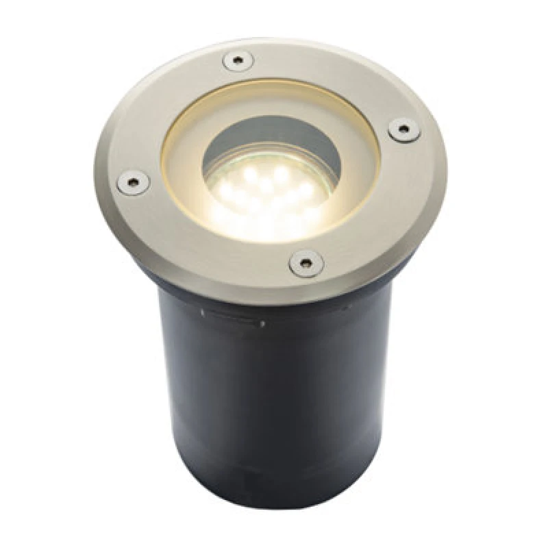 Image of Happy Homewares Outdoor Ip67 Recessed Ground Light In Stainless Steel With Tempered Glass