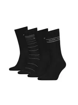 Image of Tommy Hilfiger 4 Pack Sock In Gift Tin, Black, Size 6-8, Men