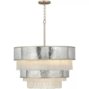 Image of Quintiesse Hinkley Reverie Cylindrical Pendant Ceiling Light Champagne Gold