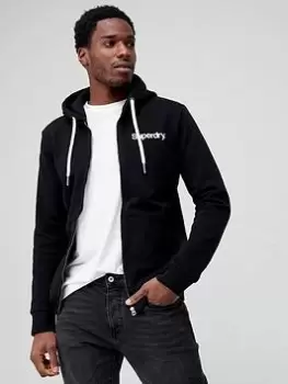 Image of Superdry Vintage Zip Hoodie - Black Size M Men