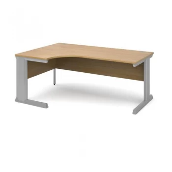 Image of Vivo Left Hand Ergonomic Desk 1800mm - Silver Frame Oak Top