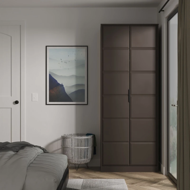 Image of Welcome Furniture Ready Assembled New York Tall Plain Wardrobe In Graphite NYC080GBGB