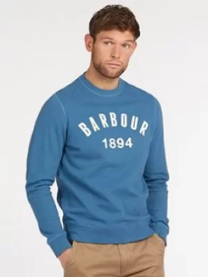Image of Barbour John Logo Sweatshirt, Blue, Size S, Men