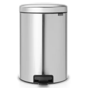 Image of Brabantia newIcon Pedal Bin 20 Litre Plastic Bucket Matt Steel Fingerprint Proof
