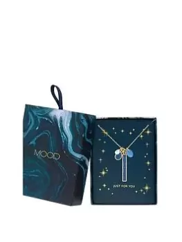 Image of Mood Gold Tonal Blue Charm Pendant Necklace - Gift Boxed