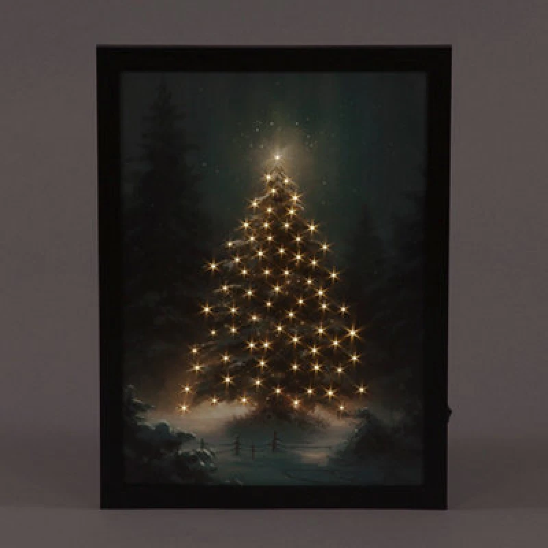 Image of Snowtime B/o F/o 30X40Cm Framed Canvas Tree In Forest