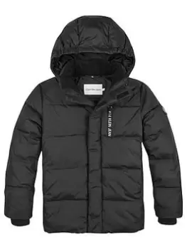 Image of Calvin Klein Jeans Boys Essential Padded Jacket - Black, Size Age: 16 Years