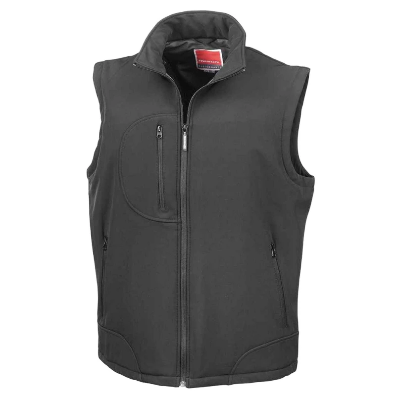 Image of Result Result Men Softshell Body Warmer in Black Size: Small Black S Male 5063527705273