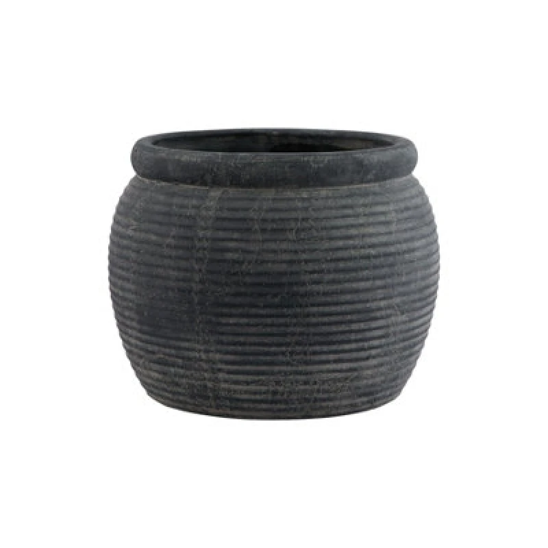 Image of Amalfi Grey Rimmed Plant Pot