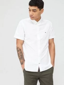 Image of Tommy Hilfiger Slim Fit Organic Oxford Short Sleeve Shirt - White