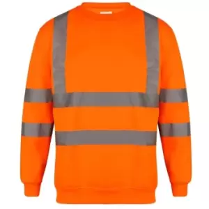 Image of Yoko Unisex Hi-Vis Heavyweight Sweatshirt (2XL) (Hi Vis Orange) - Hi Vis Orange