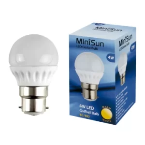 Image of Pack of 2 4W BC B22 Warm White LED Golfball Bulbs