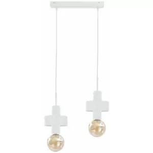 Image of Keter Unica Bar Pendant Ceiling Light White, 50cm, 2x E27