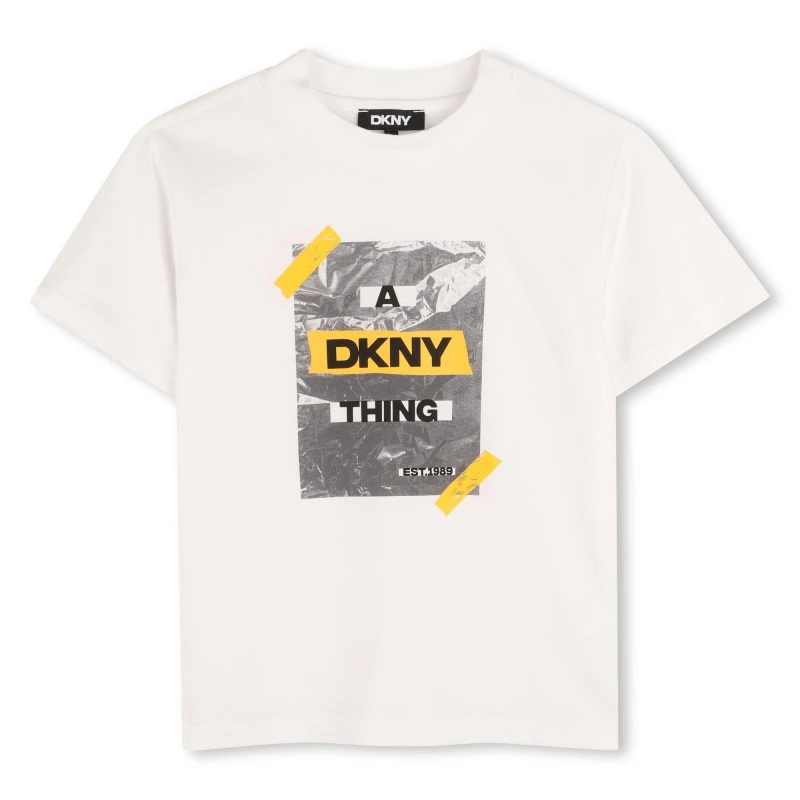 Image of DKNY Kids Graphic Short-Sleeve Regular Fit T-Shirt White male 10Y